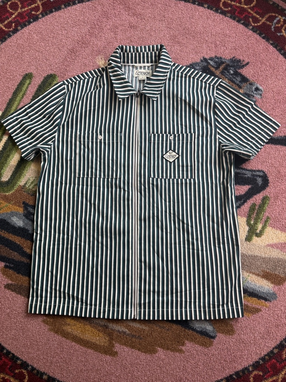 EMPYRE STRIPED T SHIRT ZIP UP